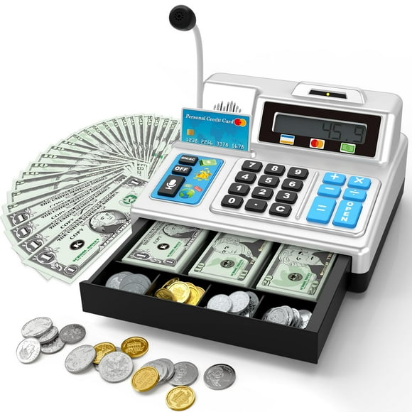 Caja registradora de juguete BAODLON 103 unidades con micrófono para niños mayores de 3 años