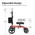 thumbnail image 4 of ELENKER Foldable Knee Walker with 10" Front Wheels Steerable Scooter Crutch Alternative, Red, 4 of 8
