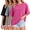 Rose-Gray-Black, variant on 3 Pack T-shirts for Women Oversized Shorts Sleeve Women T-shirts Vintage Cotton Tees Washed Casual Loose Tops