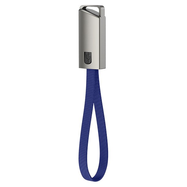Cable USB-C trenzado de nailon: diseño de llavero, duradero, para carga rápida/sincronización.