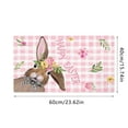 thumbnail image 3 of Hearth & Gear Easter Bunny Spring Flowers Entrance Floor Mat Doormat Green Flowers Door Mat Low Profile Non Entry Rugs For Bathroom Kitchen Home Front 40*60cm 8x6 Area Rug Dining Carpet Rugs 8x10 Cute, 3 of 5