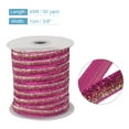 thumbnail image 2 of Uxcell Metallic Glitter Velvet Ribbon 3/8" x 50 Yard Single Face Sparkle Ribbon for DIY Crafts Gift Wrapping Deep Pink, 2 of 5