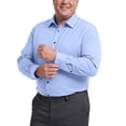 thumbnail image 2 of Mens Big and Tall Classic Fit Dress Shirt Button Down Long Sleeve Collar Shirt Sky Blue XL, 2 of 7