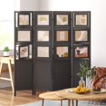 thumbnail image 2 of 4 Panel Photo Room Divider Freestanding Folding Privacy Screen and Decorative with 16 Frames for Home Office (Black), 2 of 9