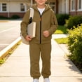 thumbnail image 5 of Boys 2-Piece Tracksuit Outfit Full Zip Hoodie and Sweatpants Set Athletic Sweatsuit Long Sleeve Activewear Youth Casual Jogger Pants Suit with Pockets, 5 of 9