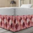 thumbnail image 1 of Abstract Bed Skirt, Round Motifs with Stripes Polka Dots and Animal Prints, Elastic Bedskirt Dust Ruffle Wrap Around for Bedding Decor, 4 Sizes, Pale Maroon Coral, by Ambesonne, 1 of 2