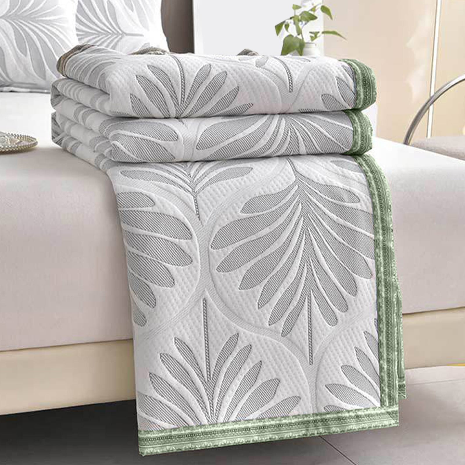 Taicans Stone-Washed Bedspreads Ultra-Soft Microfiber Modern Style Quilted Flower Pattern Bedspread Quit,Summer Quilt Lightweight Microfiber Bedspread Queen Size 43"x59" Gray