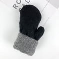 thumbnail image 4 of Eoperou 1 Pair Korean Style Double-layer Thickened Solid Color Women Mittens Winter Warm Knitting Plush Gloves, 4 of 8
