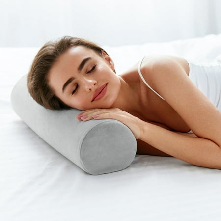 

Kiplyki Round Cylinder Bolster Pillow with Removable Velvet Cover Tube Roll Cervical Pillow for Head Neck Back and Legs Support