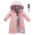 thumbnail image 1 of SYNPOS 3-11T Child Girl Boy Puffer Hooded Jacket Long Lightweight Uniform Coat, 1 of 8