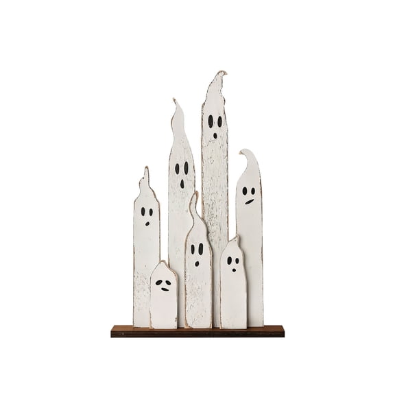YuanGuangQ Halloween Wooden Family Tabletop Decor, Distressed Figure Centerpiece for Mantel, Indoor Home Shelf Ornament for Party Seasonal Festival Decoration Display
