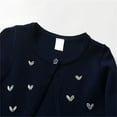 thumbnail image 5 of oqasdz Girls Jackets Spring Fall Handmade Embroidery Heart Knit Cardigan Sweater Shawl Children Thin Air Conditioner Top Coat Outwear Size 11 Y-12 Y, 5 of 6