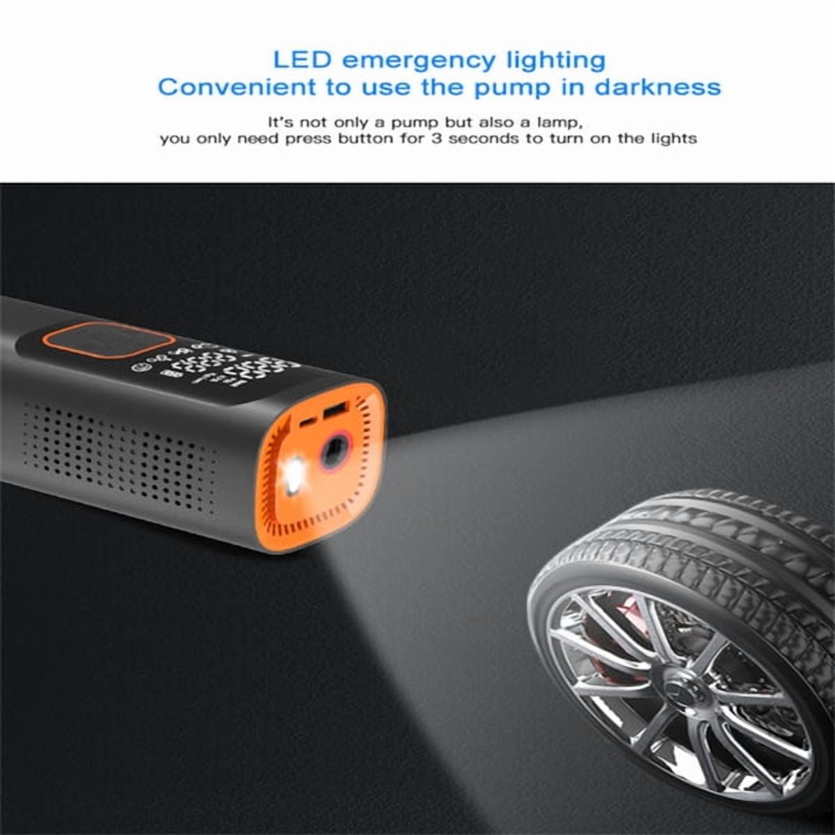 Ambifirner Tire Inflator Portable Air Compressor, Cordless Air Pump for Car Tires, 150 PSI Electric Bike Tire Pump with LED Light for Motorcycle, Auto, Ball, Bicycle