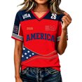 thumbnail image 3 of 2026 New USA Soccer Jersey for Women, United States Jersey Soccer, Jersey USA Fans V Neck Short Sleeve Football Retro Streetwear Outdoor T Shirt for Adult(Red, M), 3 of 6
