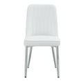 thumbnail image 6 of Hassch 2PCS PU Leather Upholstered Dining Chairs, Contemporary White Kitchen & Dining Side Chairs with Thick Cushion and Elegant Silver Metal Legs, Easy to Assemble, 6 of 7
