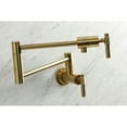 thumbnail image 3 of Kingston Brass KS4107ML Milano Two-Handle 1-Hole Wall Mount Pot Filler Faucet in Brushed Brass, 3 of 8