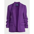 thumbnail image 5 of Scoop Women's and Women’s Plus Relaxed Ultimate ScubaKnit Blazer with Scrunch Sleeves, Sizes XS-4X, 5 of 5