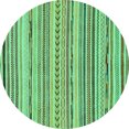 thumbnail image 1 of Ahgly Company Machine Washable Indoor Round Abstract Turquoise Blue Modern Area Rugs, 8' Round, 1 of 4