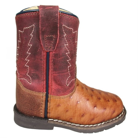

Toddler Autry Brown Cognac/Red Western Boot with Zipper