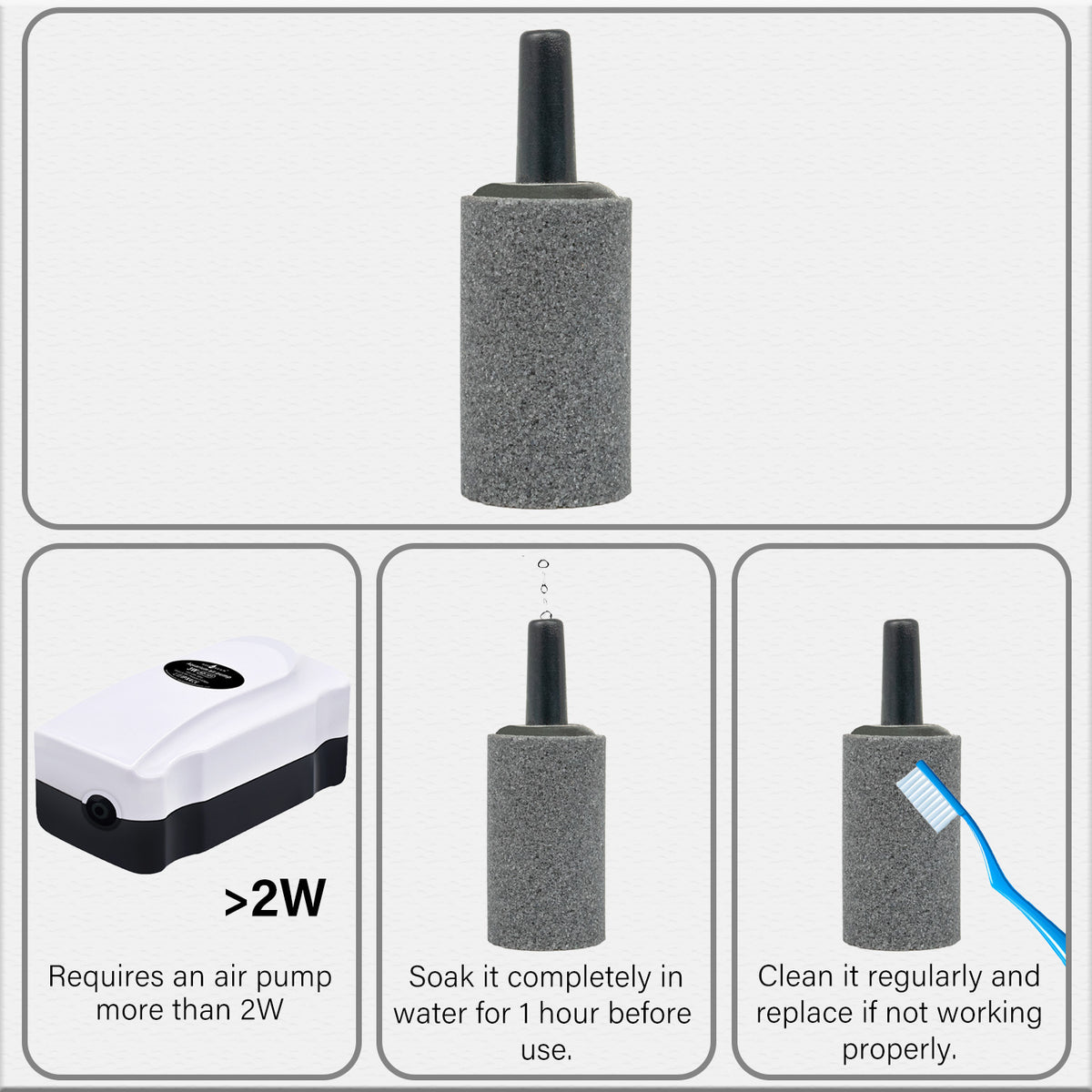 Aqua Dream Air Stone 1 Inch Cylinder Diffuser for Fish Tank Aquarium Air Pump One Pack of 10pcs