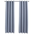 thumbnail image 2 of Charmma Blackout Curtains with Rings 2 pcs Gray 54"x95" Fabric, 2 of 5