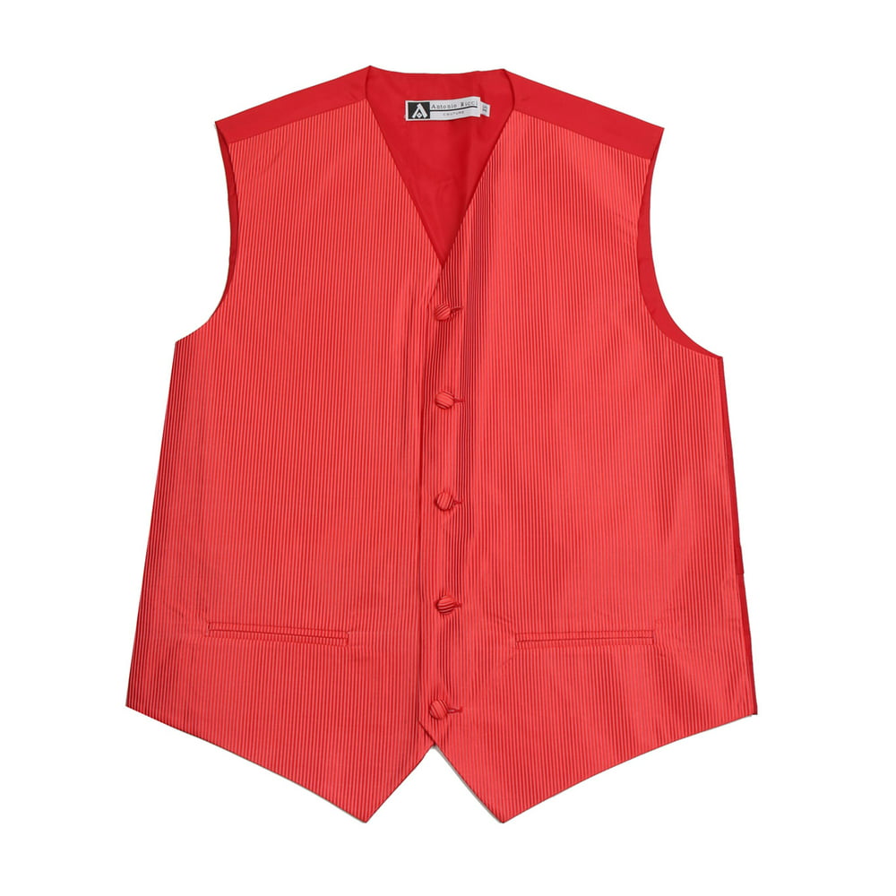 Buyyourties - Men's Solid Formal Vest Red for Tuxedo and Suit - Walmart ...
