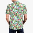 thumbnail image 4 of Balery Flowers and Cactus Printed Men’s Short Sleeve Polo Shirt, Midweight Men's Shirt,Golf Polo shirts -XX-Large, 4 of 9
