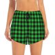 thumbnail image 2 of Balery Buffalo Plaid Green Black Pantalones cortos deportivos para mujer con forro y dos bolsillos, elásticos, para entrenamiento, gimnasio, yoga-XX-Large, 2 of 7
