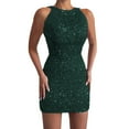 thumbnail image 2 of Women's Off Shoulder Dress Green Sequin Dress Women Formal Dress Sequin Cocktail Dress, 2 of 5