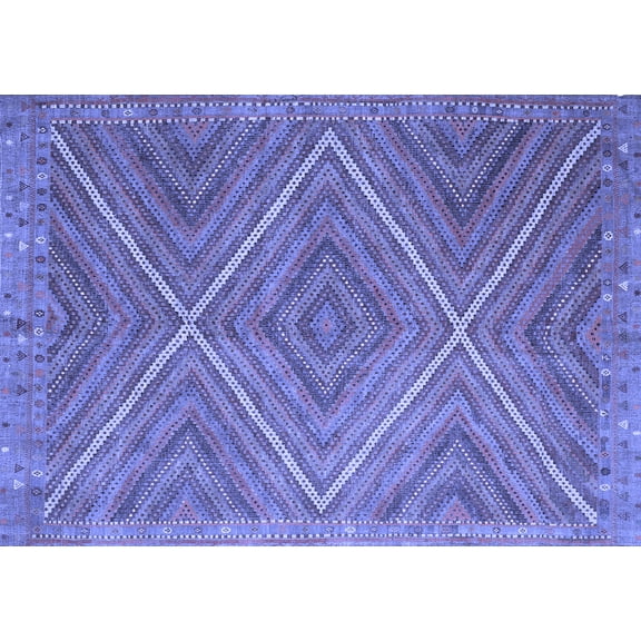 Ahgly Company Indoor Rectangle Southwestern Blue Country Area Rugs, 5' x 7'