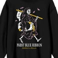 thumbnail image 2 of Pabst Blue Ribbon Grim Reaper Enjoying a Beer Adult Black Crew Neck Sweatshirt-XL, 2 of 4