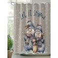 thumbnail image 3 of Christmas Snowman Bathroom Curtain 78 Inch Shower Curtain with Hooks, Winter Snowflake Grey Rustic Burlap Waterproof Polyester Bath Curtain Washable Bathtub Curtain 36''x 78'', 3 of 6