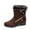 Brown, variant on Puntoco Winter Warm Boots Clearanc Plus Size Retro Mid-Heel High Women Pointed Tassel Red 7(39)