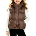 thumbnail image 7 of Aofany Puffer Vest for Toddler Kids Girls Zip up Stand Collar Sleeveless Thermal Warm Jacket Padded Lining Outerwear with Side Pockets 2-15 Years, 7 of 7