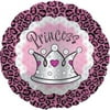 17 inch Cheetah Princess Crown Foil Mylar Balloon - Party Supplies Decorations
