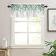thumbnail image 3 of Curtain Valance for Windows Green Eucalyptus Rod Pocket Valance Window Treatments 1 Panel Watercolor Leaves Short Curtains for Kitchen Windows Bathroom Bedroom 54x18in, 3 of 6