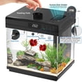 thumbnail image 4 of 3.7 Gallon Aquarium Starter Kit Small Glass Fish Tank with Filter and Light (10 Colors Adjustable) Desktop Self-Cleaning Betta Fish Tank Kit Office & Home Decor Idea (Black), 4 of 8