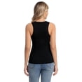thumbnail image 3 of Women's High Neck Ribbed Tank Top 2-Pack Sleeveless Racerback Slim Fit Summer Casual Black/Hotpink Shirts, 3 of 7