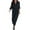Black, variant on Long Sleeve Jean Jumpsuits Women Women Elegant Long Sleeve Casual Long Wide Pants Jumpsuits With Pockets Belt