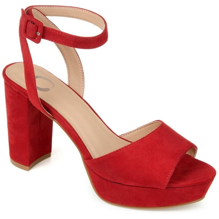 

Journee Collection Womens Nairri Vegan Leather Platform Heel Sandals
