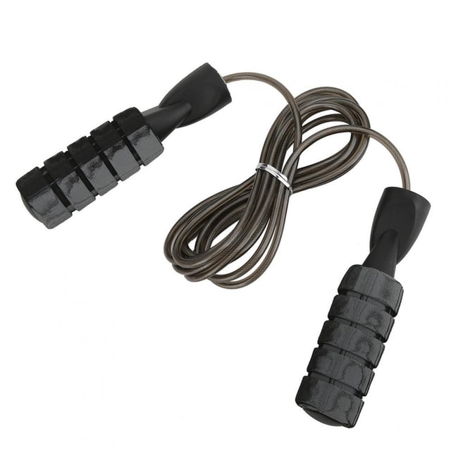 LAFGUR Skipping Rope Exercise Rope Counting Rope Adults For Women. Features black and gray grip handles with a perspiration absorption belt for enhanced grip and a durable PVC steel wire rope approximately 3 meters (9.84 feet) long, adjustable to suit user needs. Suitable for indoor fitness, outdoor sports, and entertainment competitions.