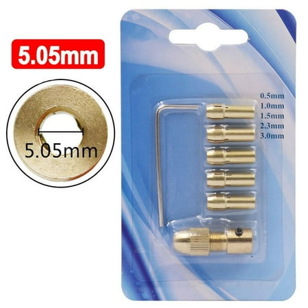 

7Pc 2.35/3.17/4.05/5.05mm Brass Collet Mini Drill Chucks Adapter for Motor Shaft