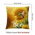 thumbnail image 4 of Creowell Set of 2 Throw Pillow Covers Cute Bee with Honey Rustic Sunflowers Wreath Floral Design Square Pillowcase for Home Decor Sofa Car Bedroom Pillow case White, 4 of 7