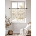 thumbnail image 3 of Beige Boho Sheer Curtains 45 Inch Length 2 Panels Set Window Treatments, Middle Century Ethnic Vintage Abstract Rod Pocket Semi Curtains for Living Room/Bedroom/Kitchen Décor, 104"W x 45"L, 3 of 7