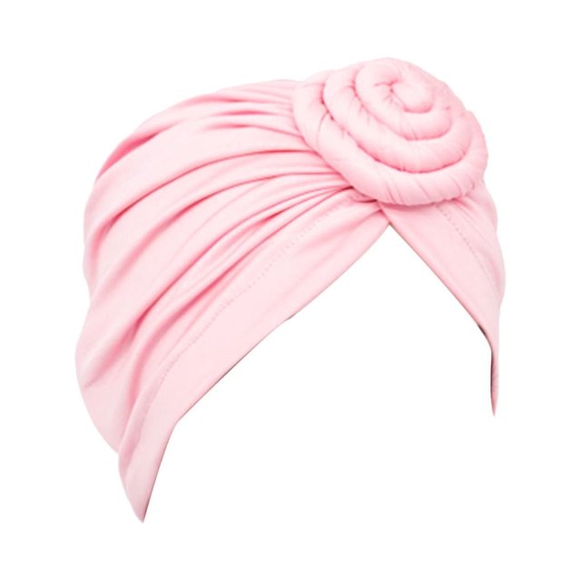 Turbante africano Jygee Disc, ingenioso, preatado, elegante, de alta elasticidad, para la cabeza, para mujer, color rosa