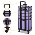thumbnail image 2 of Byootique 4in1 Rolling Makeup Train Case w/ Cube Case Cosmetic Organizer Purple, 2 of 9