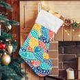 thumbnail image 5 of Coolnut Colorful Fish Christmas Stockings with White Super Soft Plush, Velvet Personalized Xmas Stocking Fireplace Hanging Decorations and Candy, 18 inch Decor Gifts, 5 of 7
