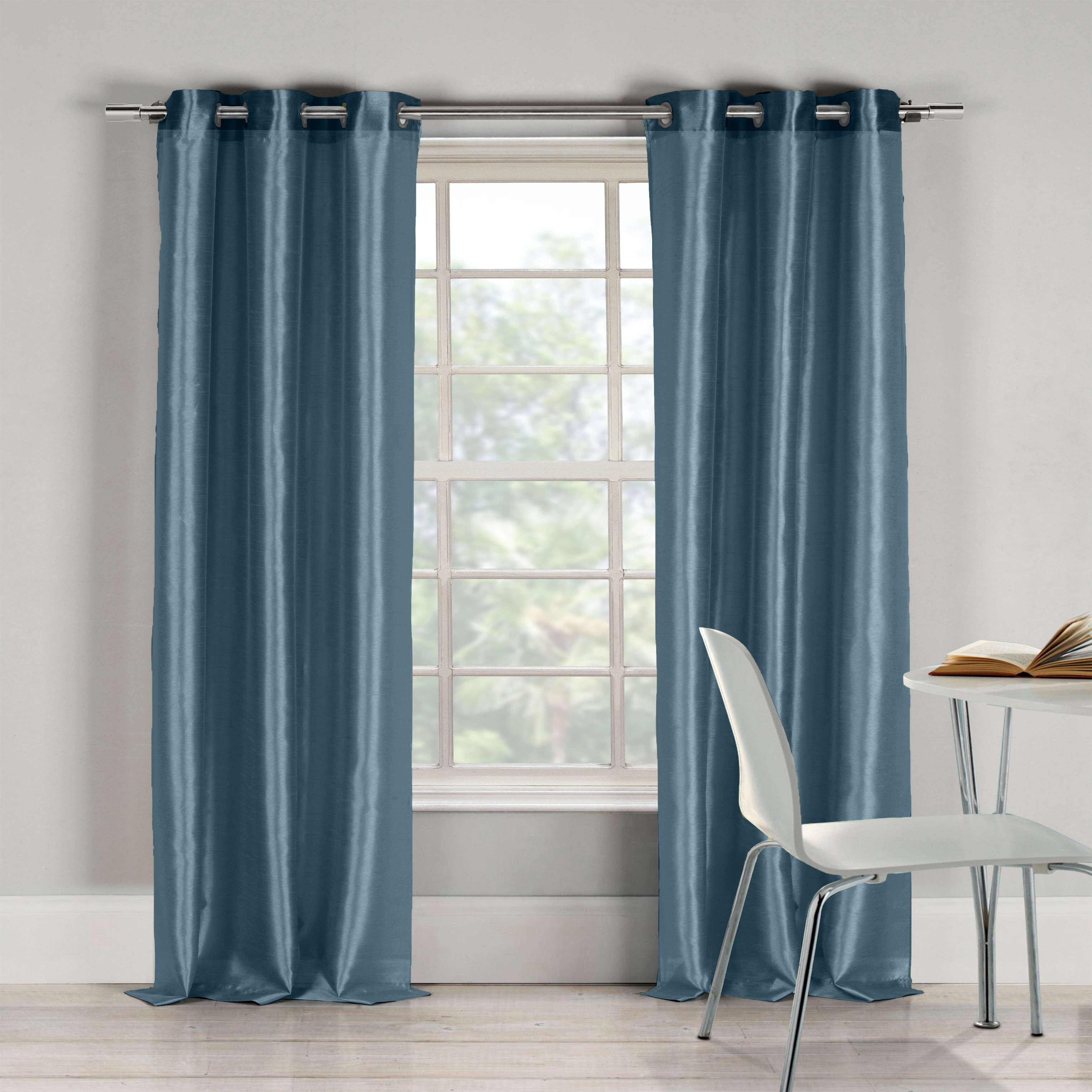 Bali Faux Silk Grommet Window Curtain Set