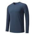 thumbnail image 6 of TOPTIE Men's Dry Fit Long Sleeve Sport T Shirts for Athletic Running, Casual Workout-Navy-XL, 6 of 7