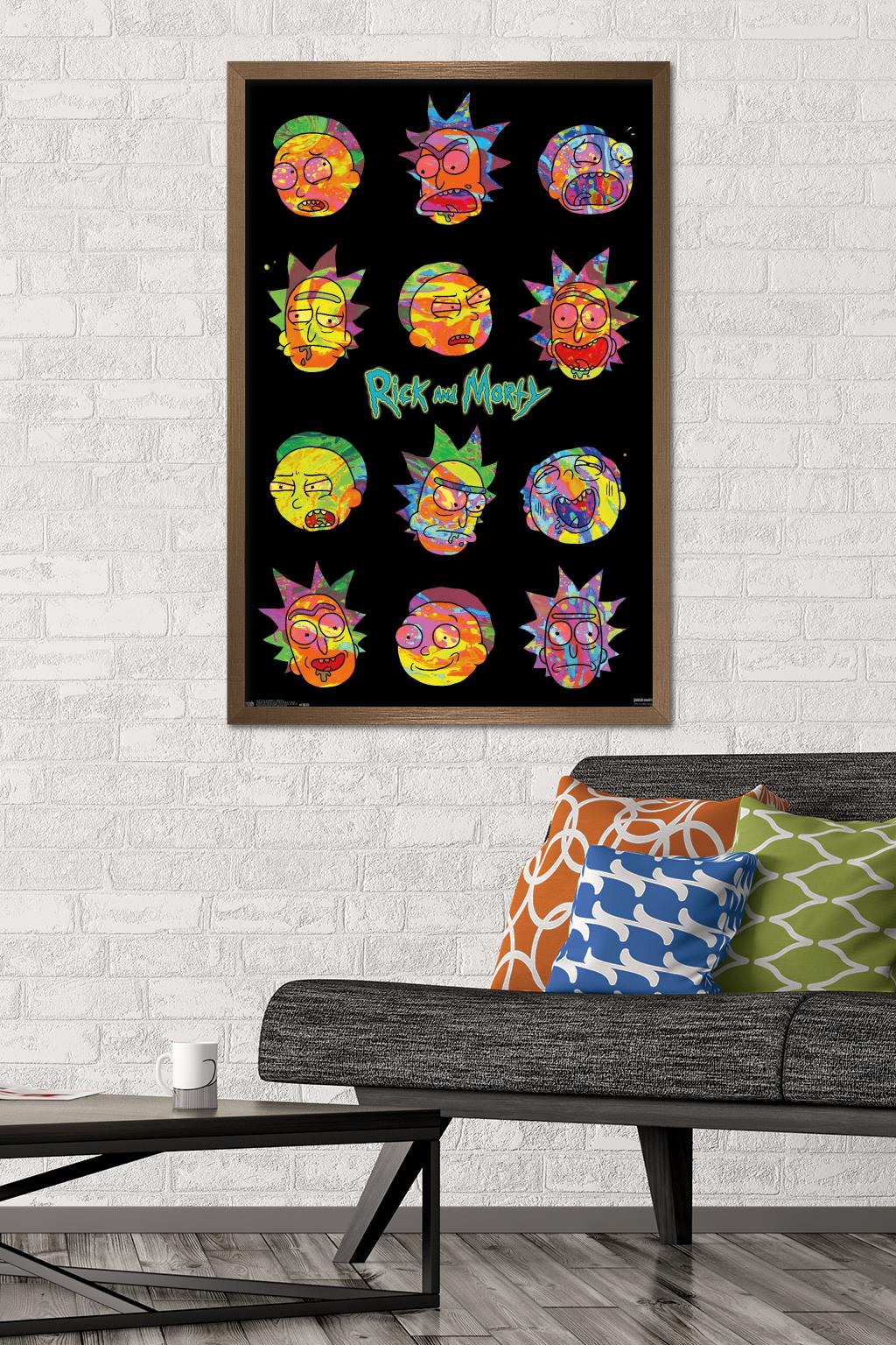 Rick And Morty - Vaporwave Wall Poster, 22.375" x 34", Framed